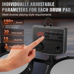 Sähkörumpusetti 15 rumpusettiä 150 ääntä USB MIDI tuki 8-tuumainen mesh-kalvo virveli