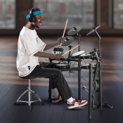 Elektroninen rumpusetti 8 tuuman meshvirveli 10 tuuman symbaalit 32 rumpusettiä 480 soundia