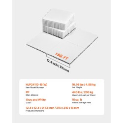 Polypropeeniset lattialaatat 315 x 315 mm 15 kpl harmaa-valkoinen jääkiekko- ja rullaluisteluun