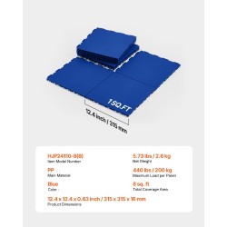 Harjoittelulaatat polypropeeni 315×315 mm 8 kpl sininen jääkiekkoharjoitteluun