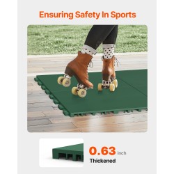 Toisiinsa lukkiutuvat PP-muoviset harjoituslattialaatat 8 kpl 315 x 315 mm vihreät jääkiekko