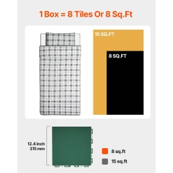 Toisiinsa lukkiutuvat PP-muoviset harjoituslattialaatat 8 kpl 315 x 315 mm vihreät jääkiekko