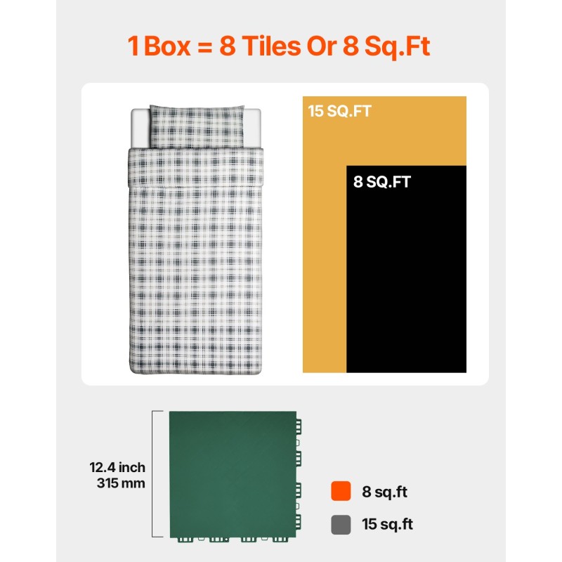 Toisiinsa lukkiutuvat PP-muoviset harjoituslattialaatat 8 kpl 315 x 315 mm vihreät jääkiekko