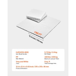 Kuivatilajääkiekkolaatat PP-muovi 315 x 315 mm 8 kpl harjoitteluun harmaa valkoinen