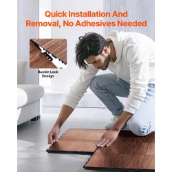 Lukittuvat muoviset tanssilattialaatat pehmustettu pohja 315x315 mm 52 kpl tammi