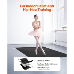 Tanssi- ja joogamatto polyvinyylikloridi 200 x 100 cm 1,5 mm säilytyslaukulla