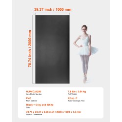 Tanssi- ja joogamatto polyvinyylikloridi 200 x 100 cm 1,5 mm säilytyslaukulla