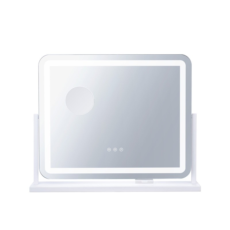 Meikkipeili valkoinen viidenkertainen suurennus kolmella värilämpötilalla portaattomalla kirkkaussäädöllä USB-portilla