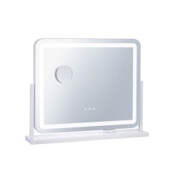 Meikkipeili valkoinen viidenkertainen suurennus kolmella värilämpötilalla portaattomalla kirkkaussäädöllä USB-portilla