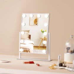 Meikkipeili 12 himmennettävää LED-lamppua 3 värilämpötilaa irrotettava 5-kertainen suurennus 360 asteen kääntö