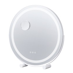 Pyöreä valaistu 20 tuuman meikkipeili 5 kertainen suurennos kolme värilämpötilaa kosketussäätö