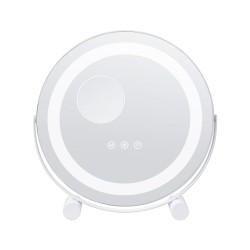 Meikkipeili 12-tuumainen pyöreä LED valkoinen 5X-suurennos 3 värilämpötilaa kosketusohjaus 360-asteinen kääntyvä