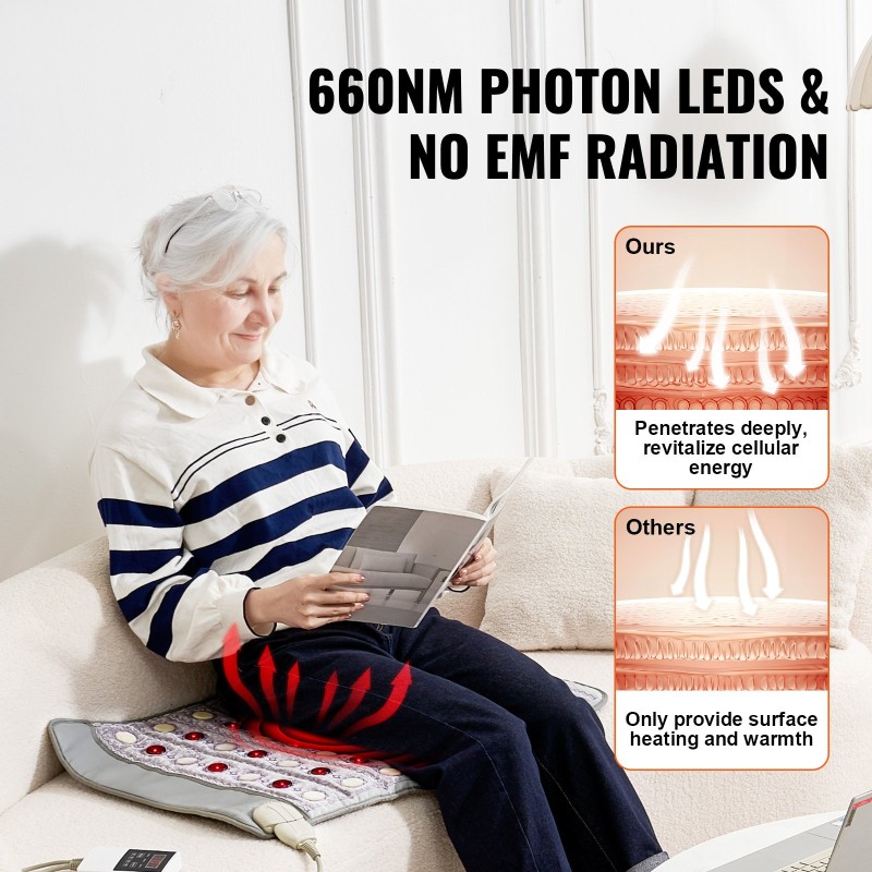 Lämmitysalusta kaukoinfrapunalämmitteinen punaisella fotonivalolla ametisti, jade ja turmaliinikivillä 820 x 520 mm
