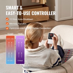 Lämmitysalusta kaukoinfrapunalämmitteinen punaisella fotonivalolla ametisti, jade ja turmaliinikivillä 820 x 520 mm