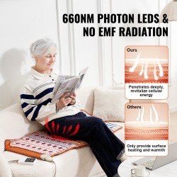 Kaukoinfrapunalämpömatto 104×51 cm 5 jalokiveä 660 nanometrin punavalo