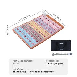Kaukoinfrapunalämpömatto 104×51 cm 5 jalokiveä 660 nanometrin punavalo