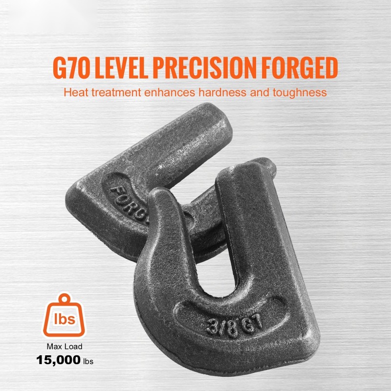 Hitsattava koukku traktorin kauhaan G70-lujuusteräs 9,52 mm 6 kpl