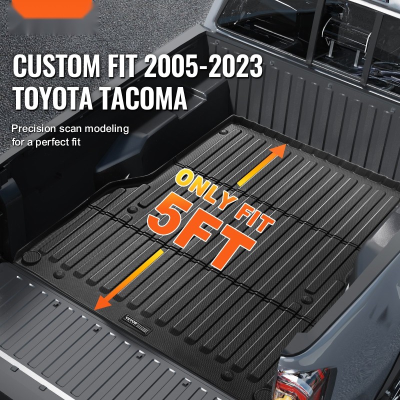 Kuormatilan matto TPE 5 ft lavalle Toyota Tacoma 2005–2023 liukumaton musta