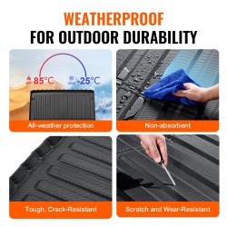 Kuormatilan matto TPE 5 ft lavalle Toyota Tacoma 2005–2023 liukumaton musta