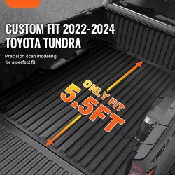 Lavamatto TPE-muovinen liukumista estävä pintakuvio Toyota Tundra 2022–2024 5.5 ft musta