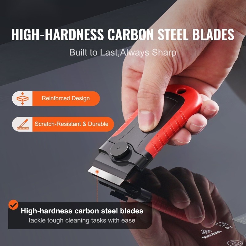 Teräkaavin muovikahva ABS TPE lukittava 15 hiiliterää ja POM varaterä