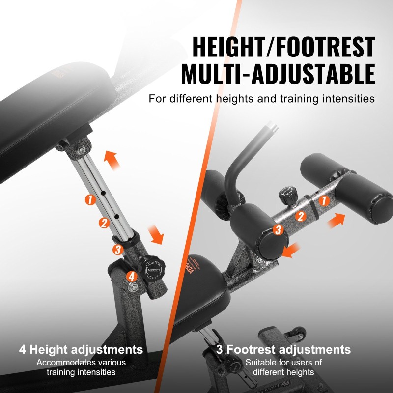 Voimaharjoittelupenkki hiiliteräsrunko säädettävä kotikäyttöön 454 kg kantavuus leveä pehmustettu selkänoja