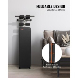 Vatsalihaspenkki taitettava teräsrunko 5 korkeussäätöä säädettävä jalkatuki 226 kg