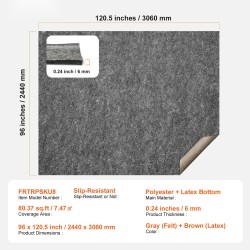 Maton aluspehmuste polyesterihuopa lateksipohja 244 x 306 cm 6 mm liukuestolla