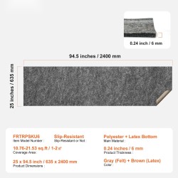 Liukuestematto polyesterihuopa lateksipohja 1,52 m² 6 mm