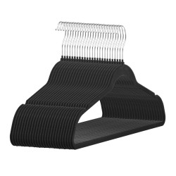 Samettihenkarit 50 kpl musta 5 kg kantavuus 360 asteen kääntyvä koukku