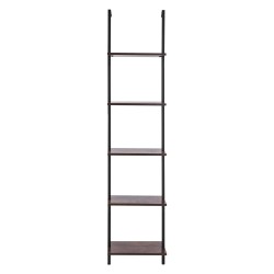 Seinään kiinnitettävä viisitasoinen tikashylly metallirunko puulevyt ripustustanko