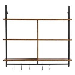 Seinähylly 3-tasoinen teräsrunko P2-levytaso 1050 x 240 mm ripustustangolla musta