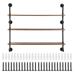 Seinäkiinnitteinen teräsputkihylly 3 tasoa 1220 x 250 mm 14 kg kantavuus