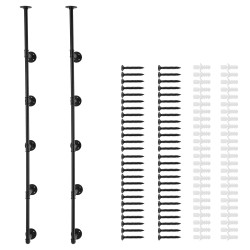 Seinäkiinnitteinen putkihylly galvanoitu teräs 5 tasoa 2 kpl musta