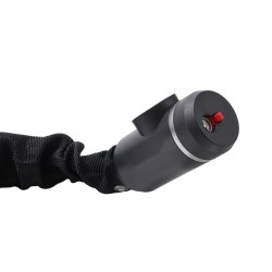 Polkupyörän ketjulukko teräsketju 1200 mm 10 mm avainlukko 3 avainta musta suojakangas