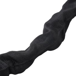 Polkupyörän metalliteräsketjulukko 10 mm halkaisija 182 cm pituus pehmeä suojakangas 4 avainta