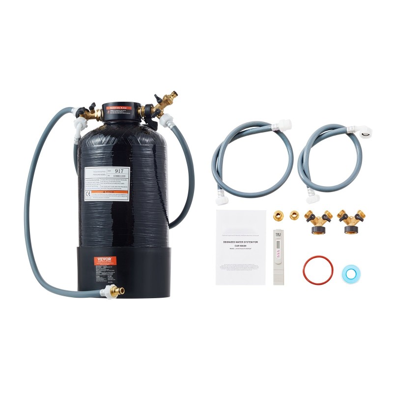 Deionisoitu veden järjestelmä autonpesuun 13 litran lasikuitusäiliö käsikäyttöisellä vedenlaatumittarilla kaksitoimisella