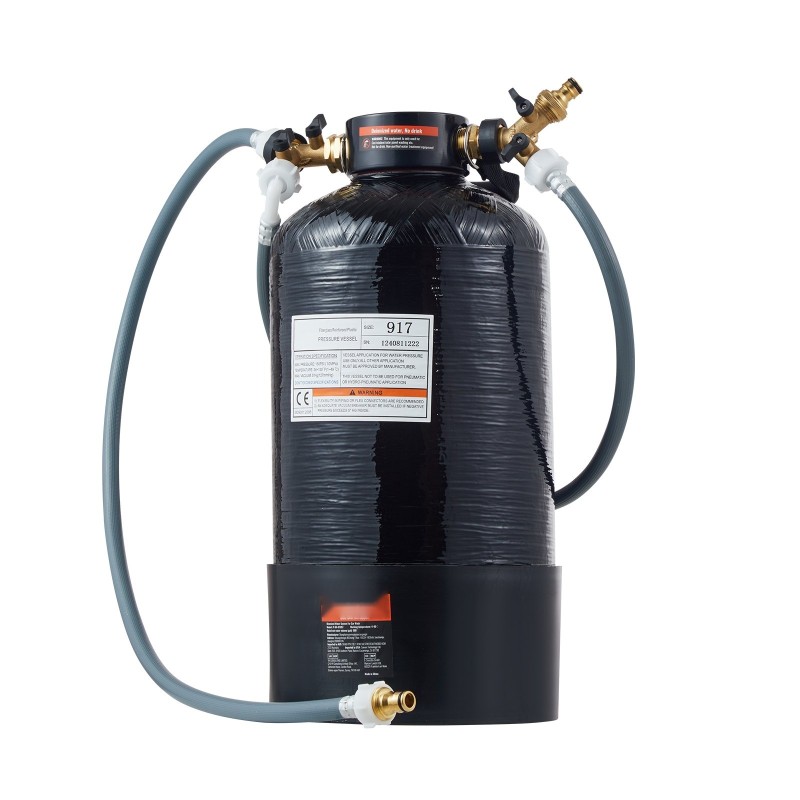 Deionisoitu veden järjestelmä autonpesuun 13 litran lasikuitusäiliö käsikäyttöisellä vedenlaatumittarilla kaksitoimisella