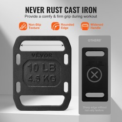 Valurautaiset ruck-painolevyt 2 kpl 4,5 kg säädettävä 4,5–9 kg ruck-kävelyyn