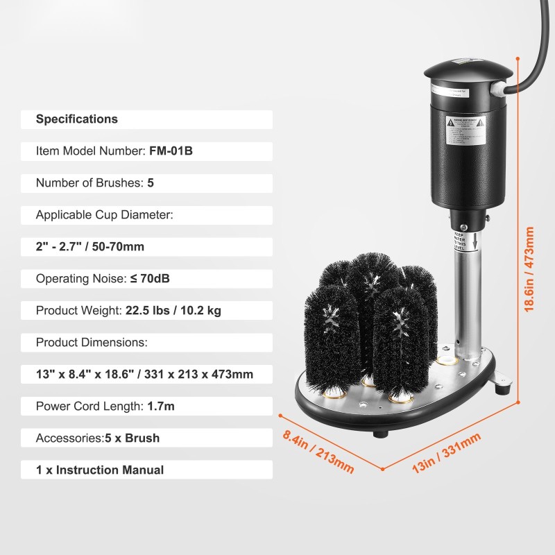 Lasinpesukone sähkökäyttöinen 5-harjainen 1200 lasia tunnissa kompakti ruostumaton teräs