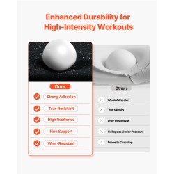 Kuntosalimatot kumipintaiset EVA-vaahtomuovi 14 mm 12 kpl 635x635 mm musta valkoiset pisteet