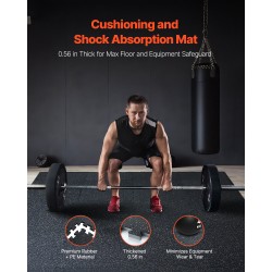 Kuntosalimatot kumipintaiset EVA-vaahtomuovi 14 mm 12 kpl 635x635 mm musta valkoiset pisteet