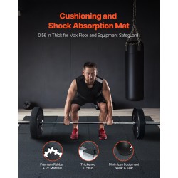 Kuntosalimatot kumipintaiset EVA-vaahtokerros 610 x 610 mm 14 mm 6 kpl