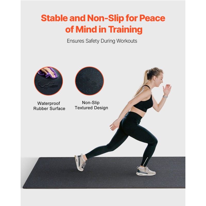 Kuntosalimatot kumipintaiset EVA-vaahtokerros 610 x 610 mm 14 mm 6 kpl