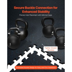 Kuntosalimatot kumipintaiset EVA-vaahtokerros 610 x 610 mm 14 mm 6 kpl