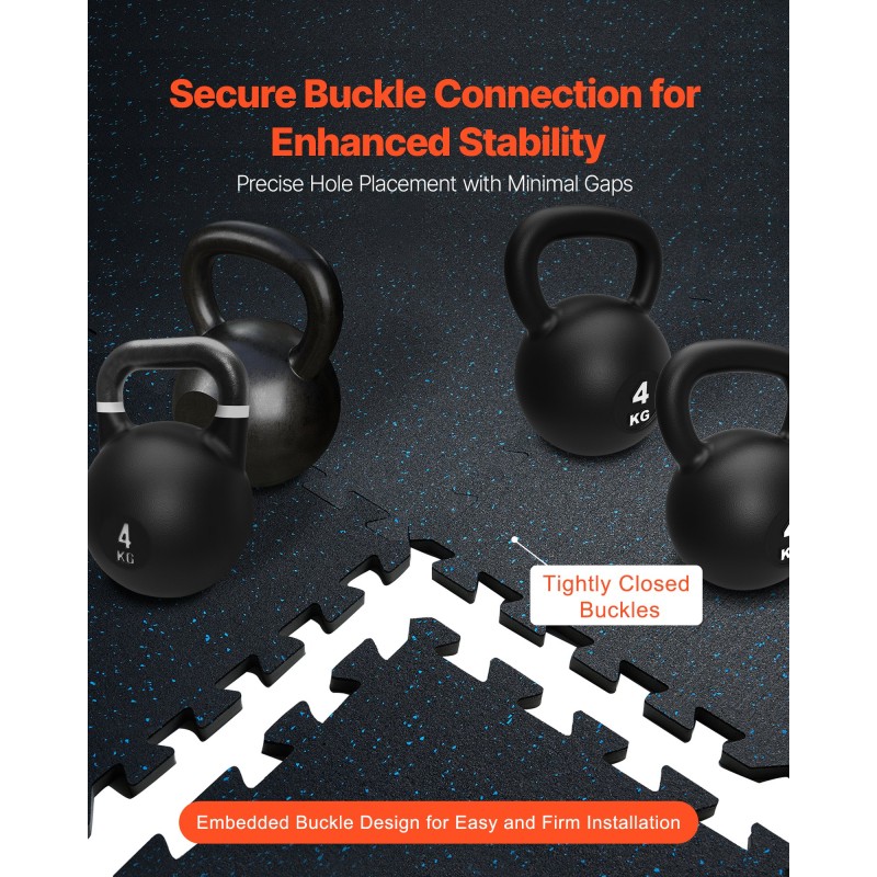 Kuntosalimatot kumipinnalla ja EVA-vaahtopohjalla 14 mm 12 kpl harjoitteluun