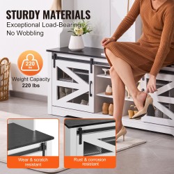 Naulakko penkillä lastulevyä ja metallia 16 kenkäpaikkaa 12 koukkua USB-valonauhalla