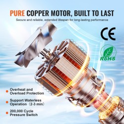 Painekalvopumppu 12V 18,9 l/min säädettävä 2,7–6,9 bar 1/2 MNPT kasteluun