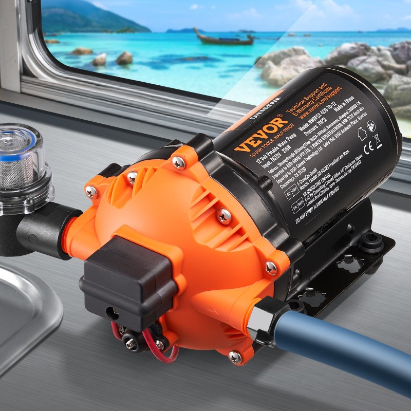 Painekalvopumppu 12V 18,9 l/min säädettävä 2,7–6,9 bar 1/2 MNPT kasteluun