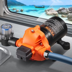 12V painevesipumppu 13,25 l/min 3-kammioinen säädettävä paine 40–100 PSI 1/2 tuuman MNPT-liitännät